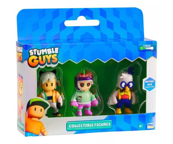 Pachet de 3 mini figurine Stumble Guys, disponibil în mai multe variante, seria 3, 1 bucată