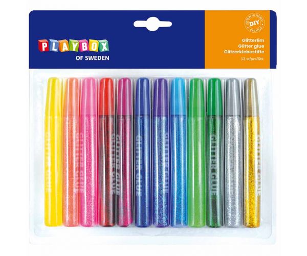 Csillám ragasztó csomag többféle színnel 12x13ml