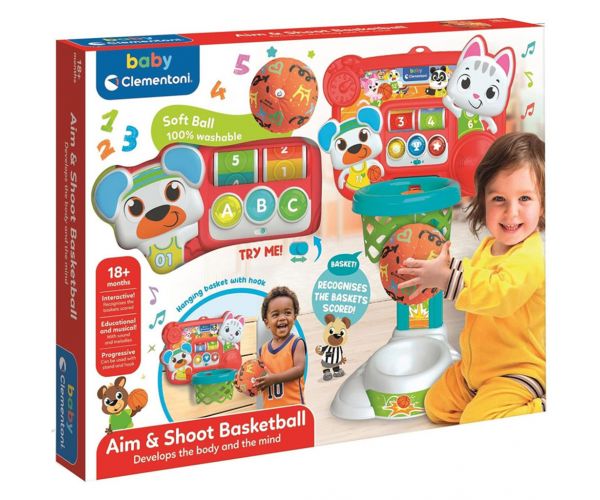 Panou de baschet interactiv cu minge moale - Clementoni baby