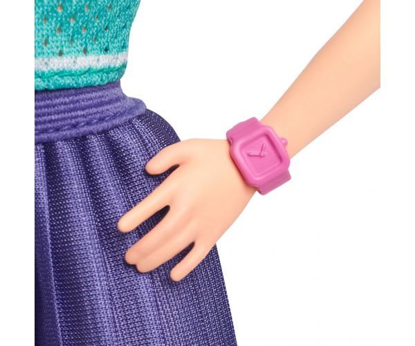 Păpușă Barbie Fashionista stilată, cu păr roșcat și fustă mov - Mattel