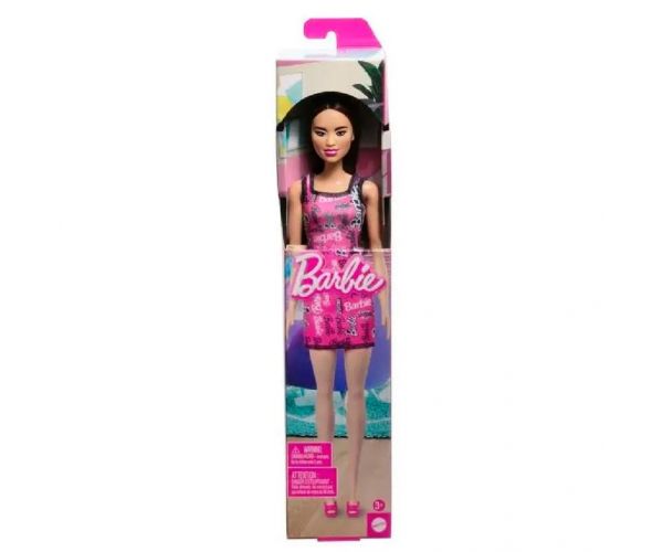 Păpușă de modă Barbie Chic cu păr brunet în rochie roz Barbie - Mattel