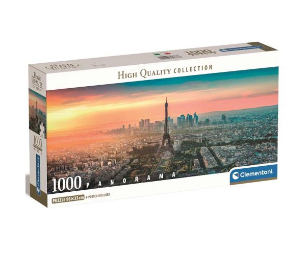 Paris, Franța puzzle panoramic de 1000 de piese, 98x33cm - Clementoni