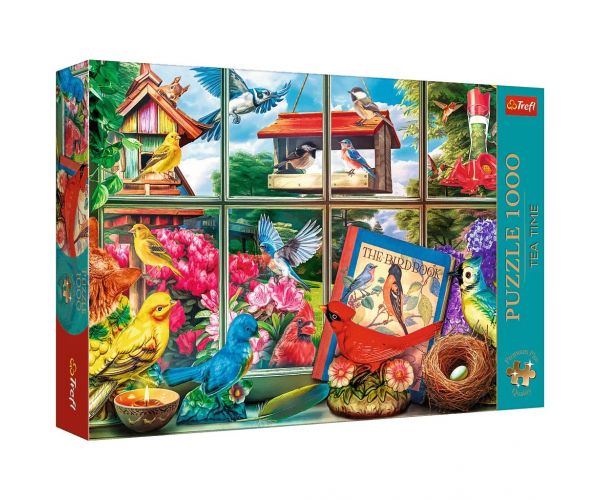 Păsări în spatele ferestrei puzzle premium plus quality de 1000 piese - Trefl
