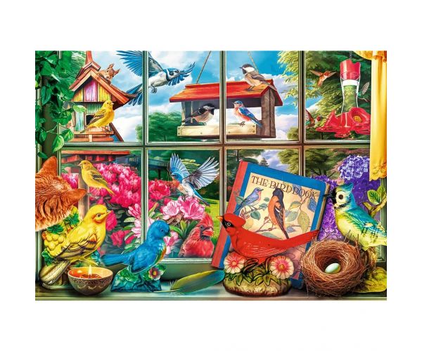 Păsări în spatele ferestrei puzzle premium plus quality de 1000 piese - Trefl