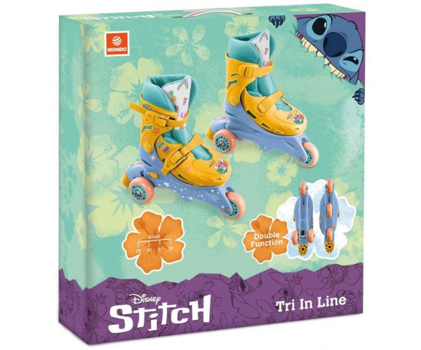 Patine ajustabile pe rotile Disney+Stitch, cu una sau două rânduri, mărimea 29-32 - Mondo Toys