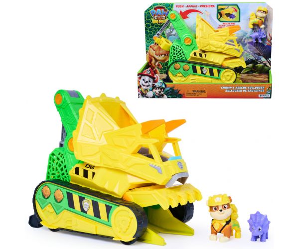 Patrula Cățelușilor – Filmul Dino: vehicul mușcător Chomp & Rescue cu figurina Rubble - Spin Master
