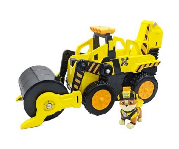 Patrula Cățelușilor: Rubble și echipa sa Double Dozer rulou compactor cu figurina Rubble - Spin Master