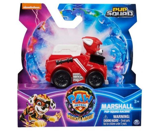 Patrula Cățelușilor Superfilmul: Cursa Eroilor - Figurină Marshall cu vehicul - Spin Master