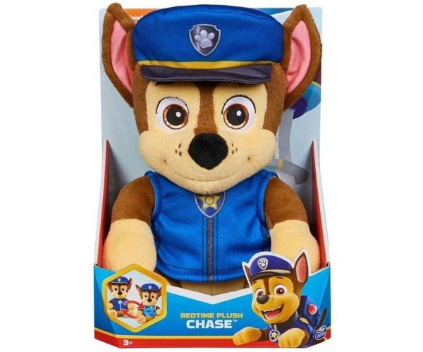 Patrula cățelușilor: Figurină de pluș pentru dormit Chase, cu haină reversibilă, 25 cm - Spin Master
