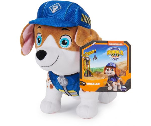 Patrula cățelușilor: Rubble și echipa sa Wheeler pluș 19cm - Spin Master