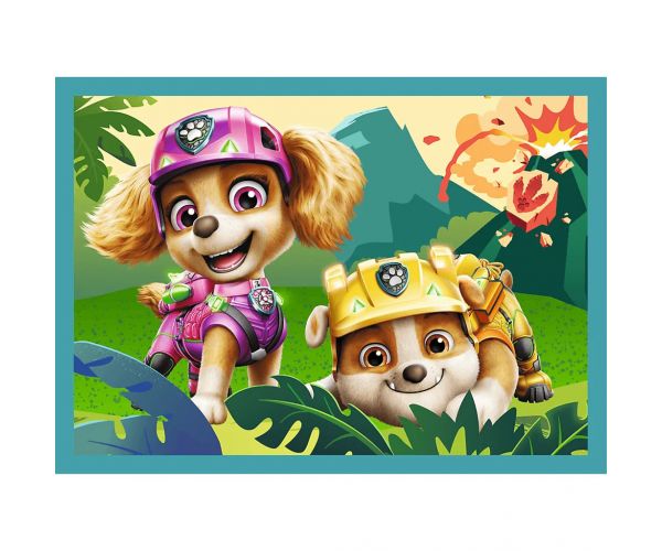 Paw Patrol – Aventuri pe Insula Dinozaurilor, set de puzzle 4-în-1 - Trefl