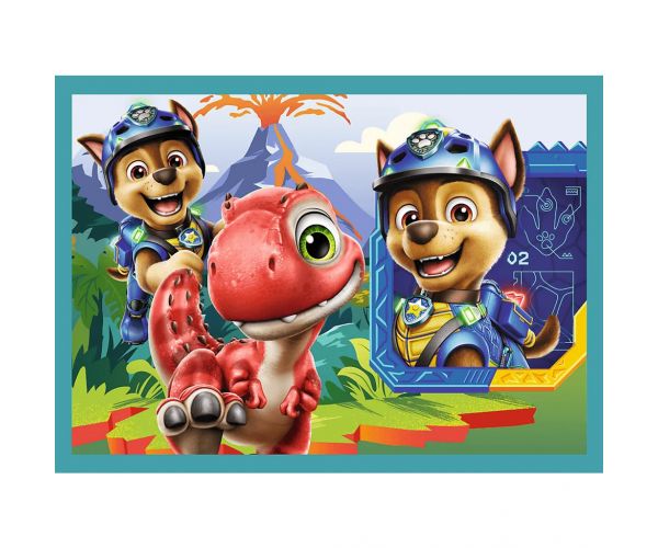 Paw Patrol – Aventuri pe Insula Dinozaurilor, set de puzzle 4-în-1 - Trefl