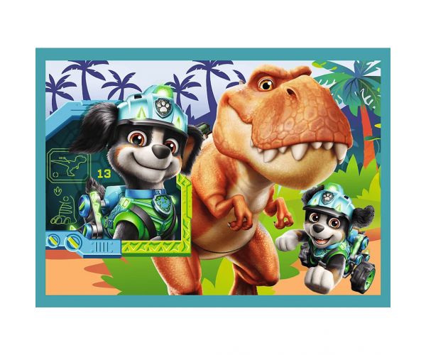 Paw Patrol – Aventuri pe Insula Dinozaurilor, set de puzzle 4-în-1 - Trefl
