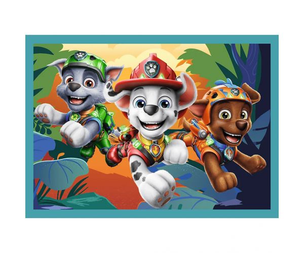 Paw Patrol – Aventuri pe Insula Dinozaurilor, set de puzzle 4-în-1 - Trefl