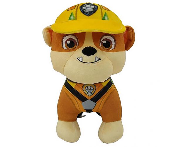 Paw Patrol: Filmul cu dinozauri — figură de pluș de bază Rubble, 17 cm - Spin Master