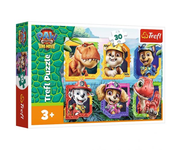 Paw Patrol Insula dinozaurilor, puzzle de 30 piese - Trefl