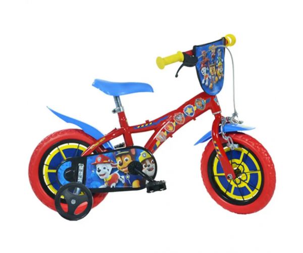 Paw Patrol bicicletă pentru copii roșu-albastră, mărimea 12 - bicicletă Dino Bikes