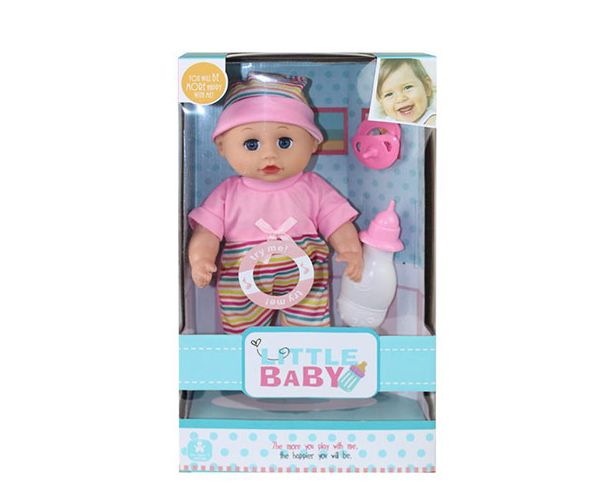 Păpușă în haine roz cu accesorii 30cm