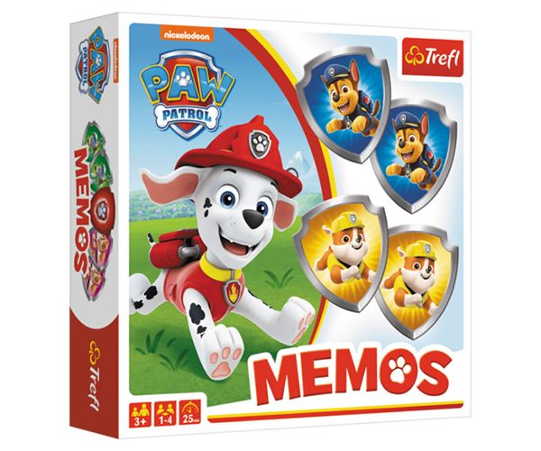 Paw Patrol joc de memorie cu cărți formă scut - Trefl (versiune HU)