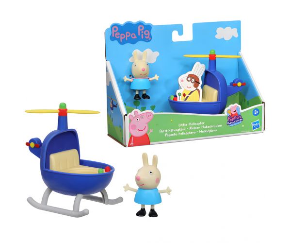 Peppa Pig: Set cu elicopter mic și figurina Iepurașul Rebecca - Hasbro