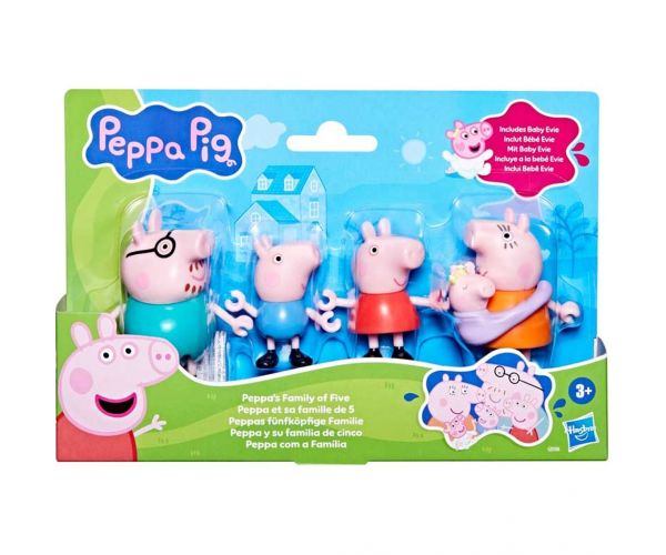 Peppa Pig: Set de figurine de joacă cu familia Peppa, formată din cinci membri - Hasbro