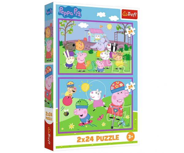 Peppa la locul de joacă puzzle 2x24 piese - Trefl
