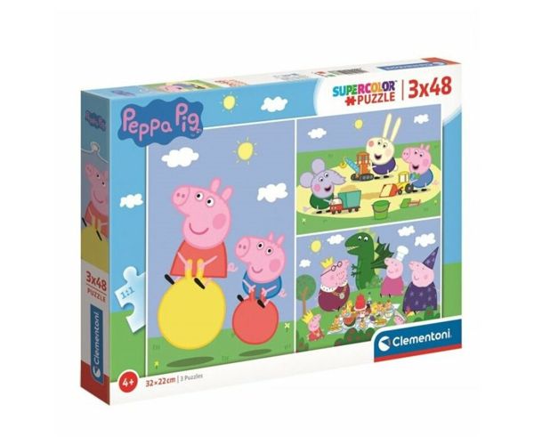Peppa Pig 3x48 bucăți puzzle set - Clementoni