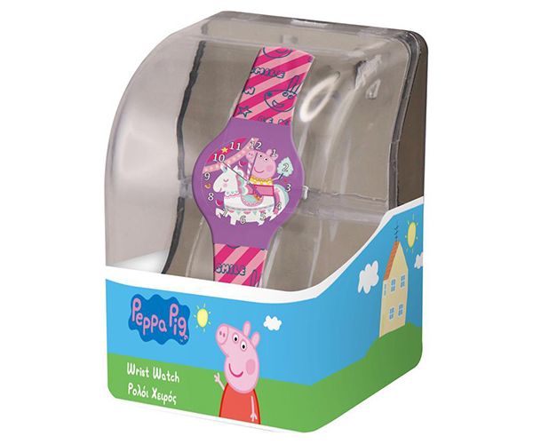Peppa Pig ceas de mână analog în cutie cadou de plastic