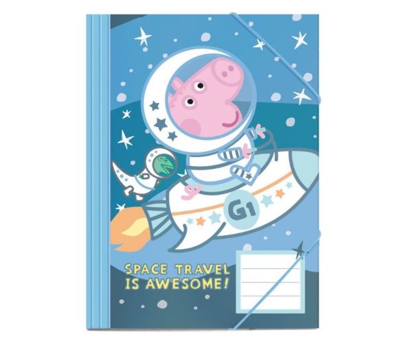 Peppa Pig în spațiu mapă cu elastic 25x35cm