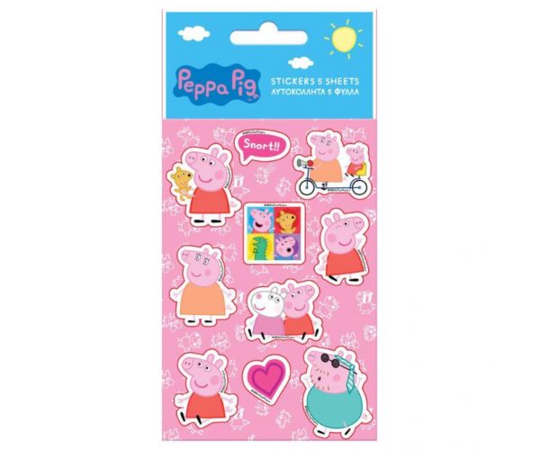 Peppa Pig set autocolant autoadeziv 8x12cm foi 5 bucăți