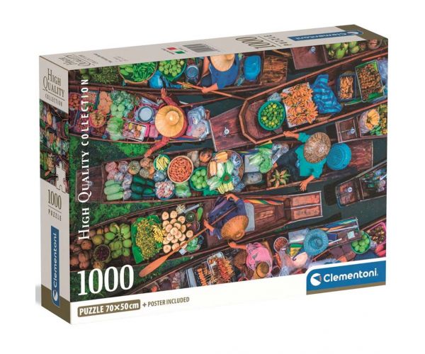 Piață plutitoare thailandeză HQC puzzle de 1000 de piese - Clementoni