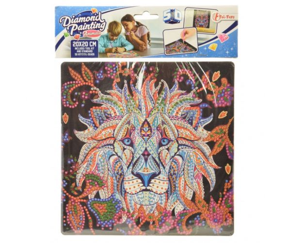 Pictură cu diamante: Set pentru pictură cu diamante Leu 20x20cm