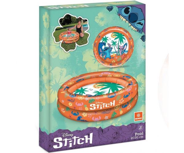 Piscină gonflabilă Disney Stitch cu 2 inele, 100 cm - Mondo Toys