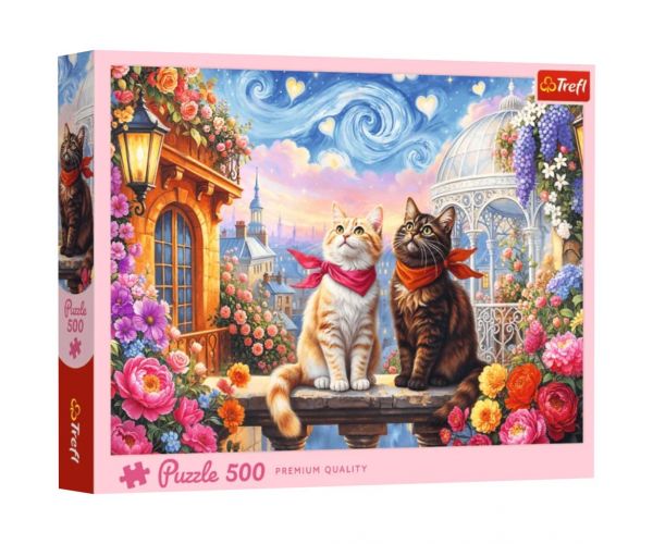 Pisici îndrăgostite Calitate Premium puzzle de 500 de piese – Trefl