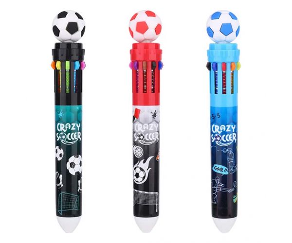Pix cu 10 culori, design fotbal, diferite modele, 1 buc.
