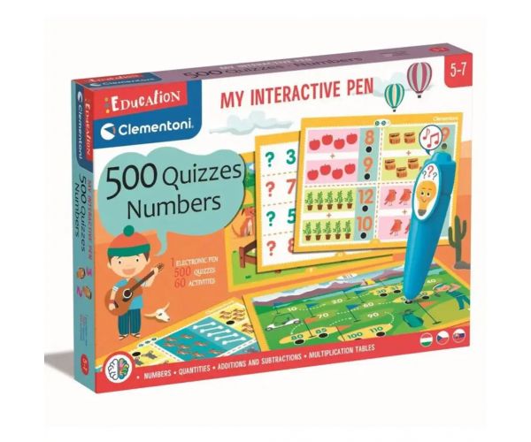 Pix interactiv cu numere, cu 500 de teste tip quiz pentru dezvoltarea abilităților - Clementoni