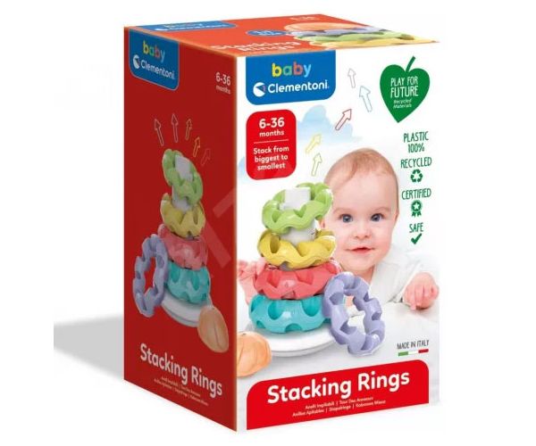 Piramidă inelară realizată 100% din plastic reciclat - Clementoni baby
