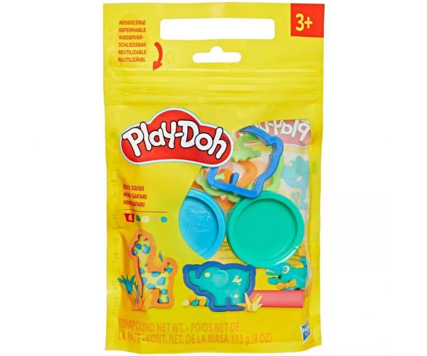 Play‑Doh: Set mini safari de plastilină cu 4 borcănașe - Hasbro