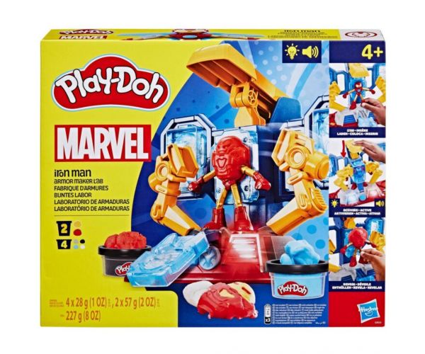 Play-Doh Marvel: Laboratorul de fabricare a armurii Iron Man cu lumină și sunet - Hasbro