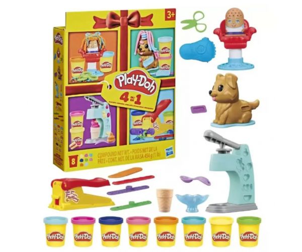 Play-Doh: Pachet mini 4-în-1, colecție clasică de jucării, set de plastilină - Hasbro