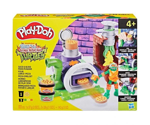 Play-Doh: Set de joacă Teenage Mutant Ninja Turtles Slice and Blast Pizza - Hasbro