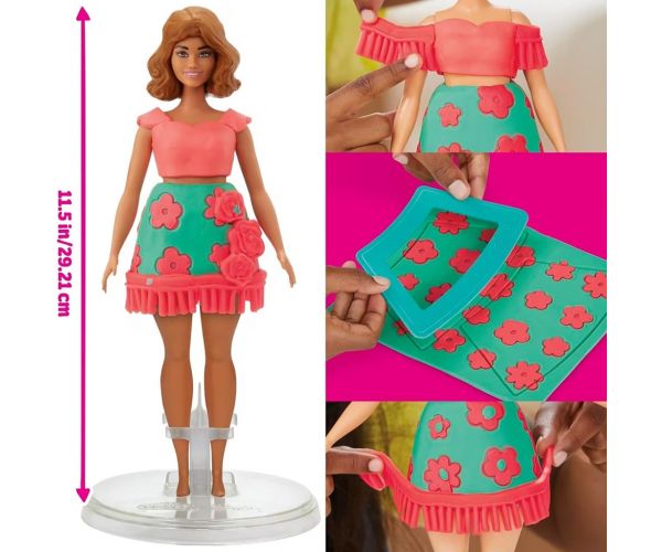 Play-Doh: Set de modelaj Barbie cu modele florale și franjuri - Hasbro