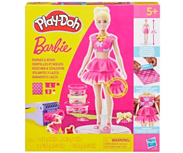 Play-Doh: Set de modelat Barbie cu bucle și fundițe - Hasbro
