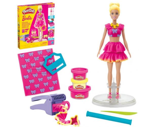 Play-Doh: Set de modelat Barbie cu bucle și fundițe - Hasbro