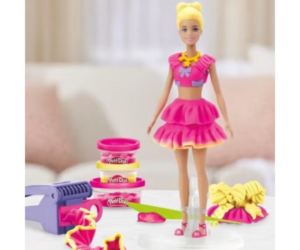 Play-Doh: Set de modelat Barbie cu bucle și fundițe - Hasbro