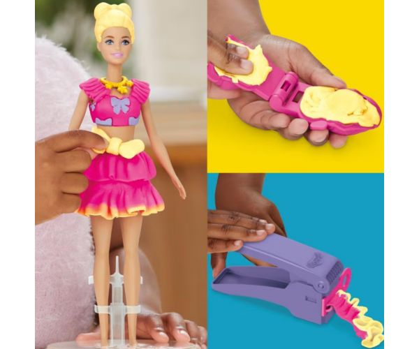 Play-Doh: Set de modelat Barbie cu bucle și fundițe - Hasbro