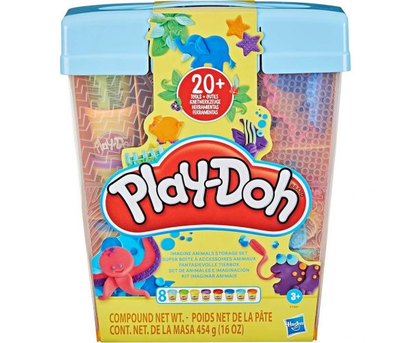 Play-Doh: Set de modelat animale cu 8 plastiline - Hasbro