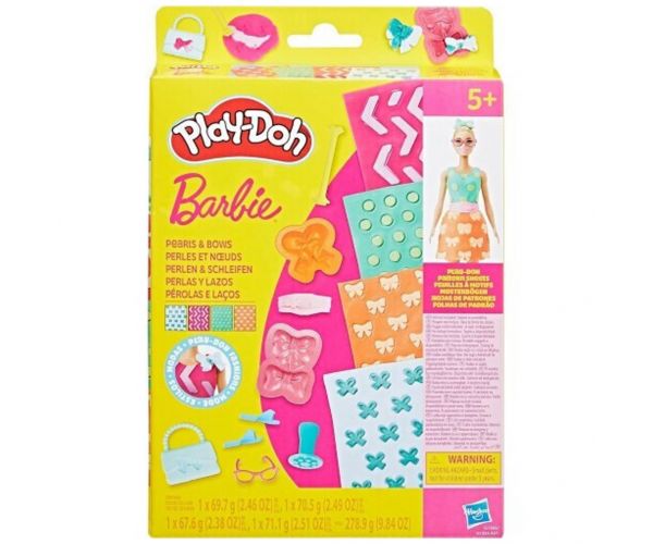 Play-Doh: Set de plastilină Barbie cu mărgele și fundițe - Hasbro