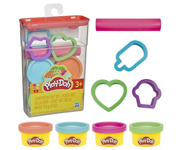 Play-Doh: Set de plastilină cu cutie de depozitare – Cu forme de dulciuri - Hasbro