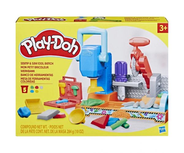 Play-Doh: Stamp N Saw set de joacă cu banc de scule - Hasbro